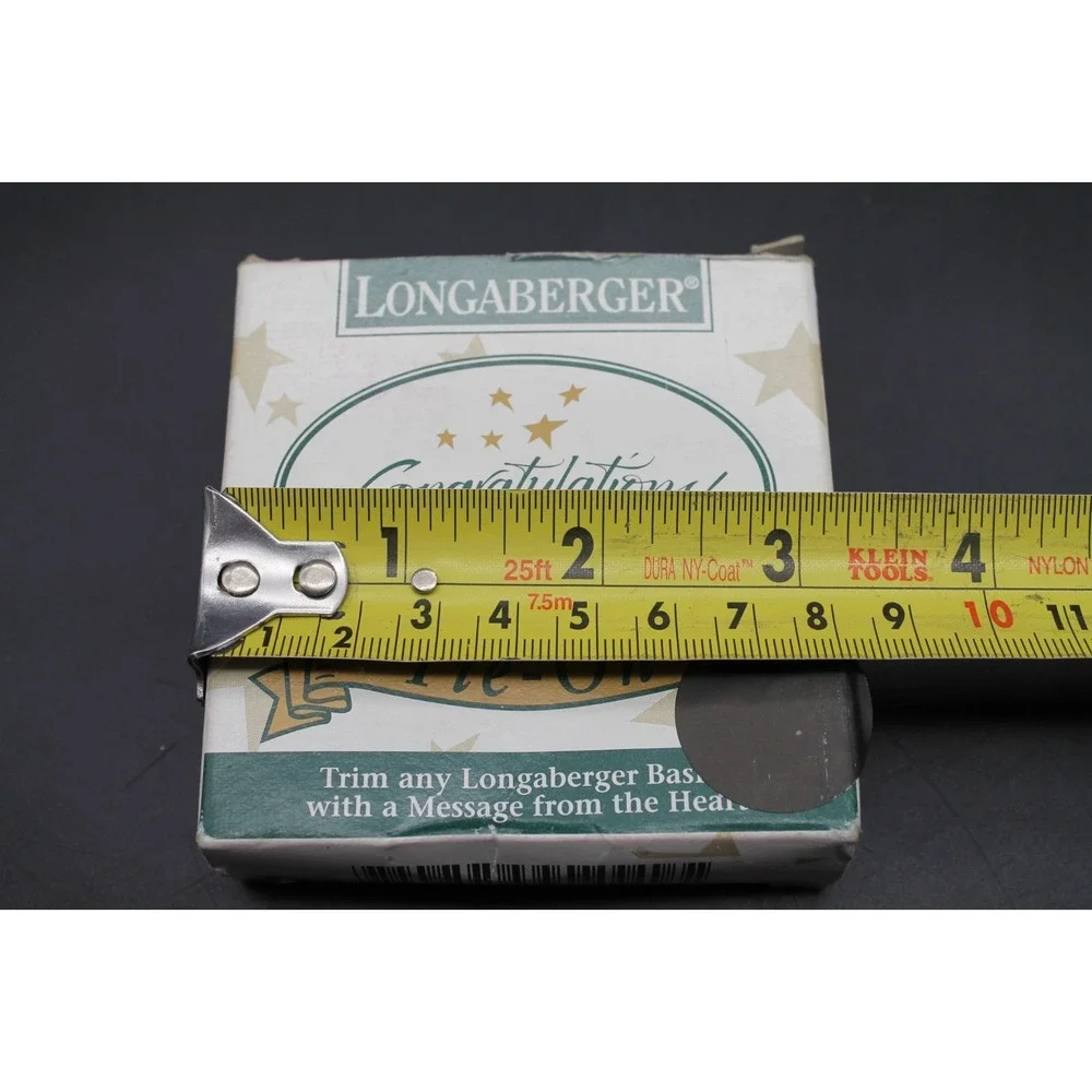 Longaberger Tie On Congratulations 1994 Original Box One Green Ribbon Basket